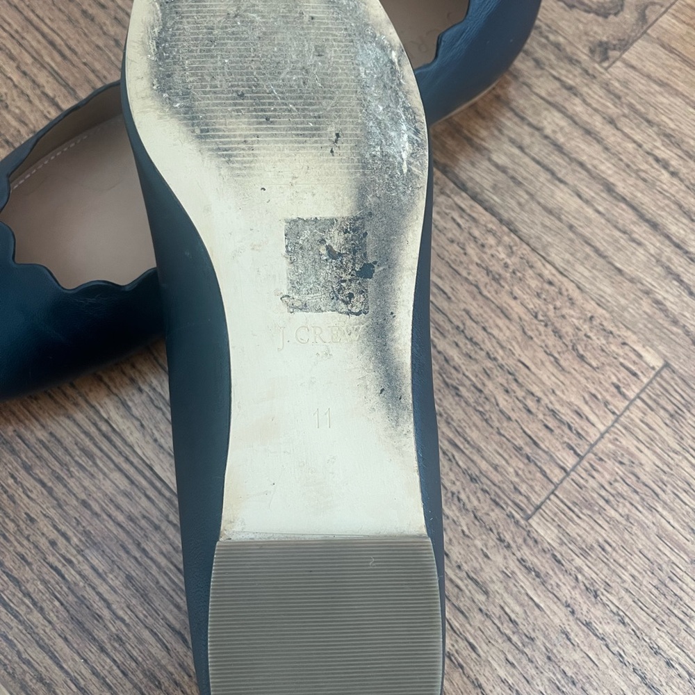 J. Crew Black Scalloped Leather Flats - Picture 4 of 4